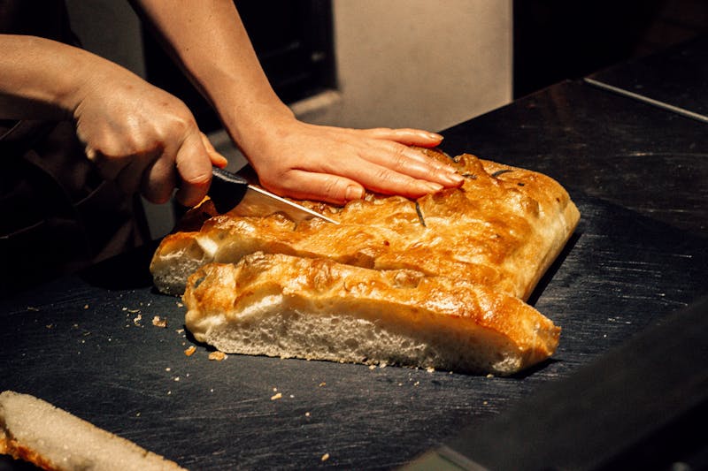 Garlic Focaccia Bread with rosemary and sea salt
